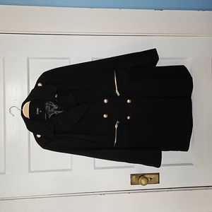 Black pea coat XL